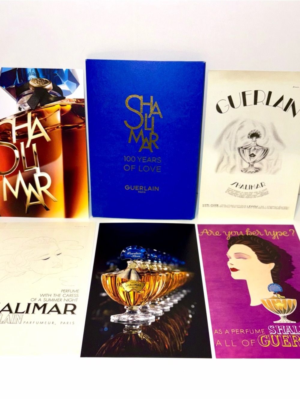 Guerlain 5 Illustrated Postcards 100 Years of Love Shalimar Limited Edition
